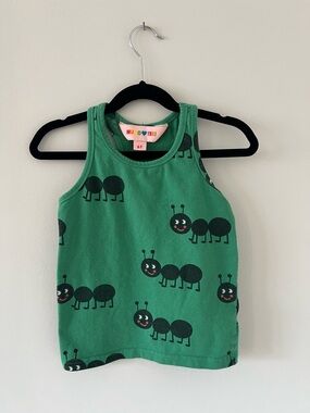 HUGO LOVES TIKI Green Ant Print Tank Top for Kids
